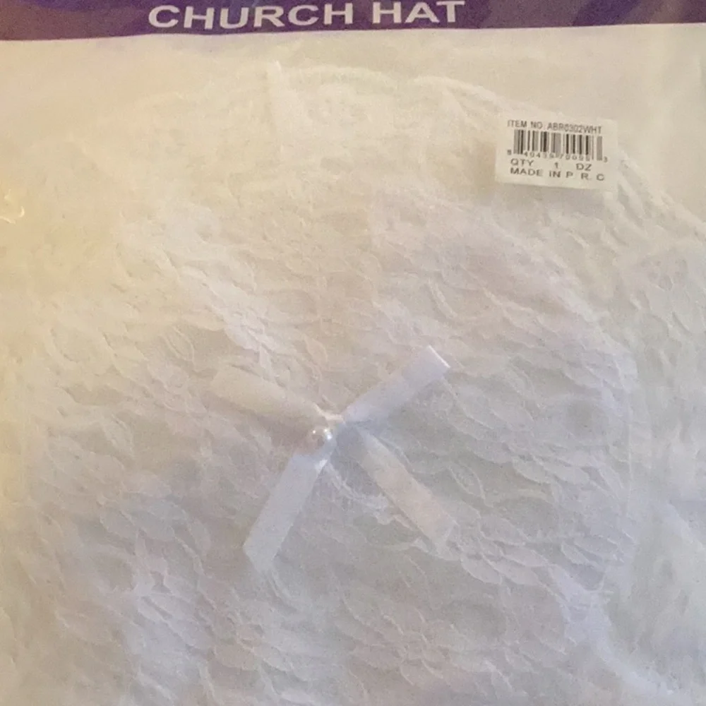 12 PIECES WHITE CHURCH HATS WHOLESALE